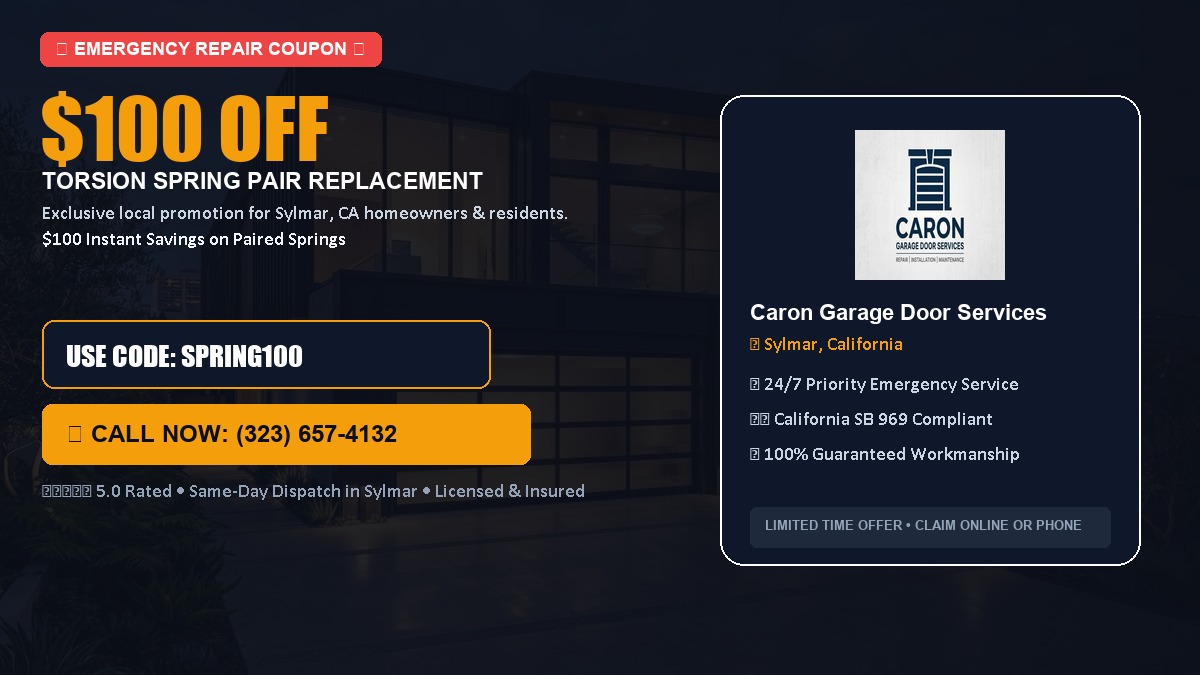 $100 OFF Heavy-Duty Torsion Spring Pair Replacement in Sylmar, CA